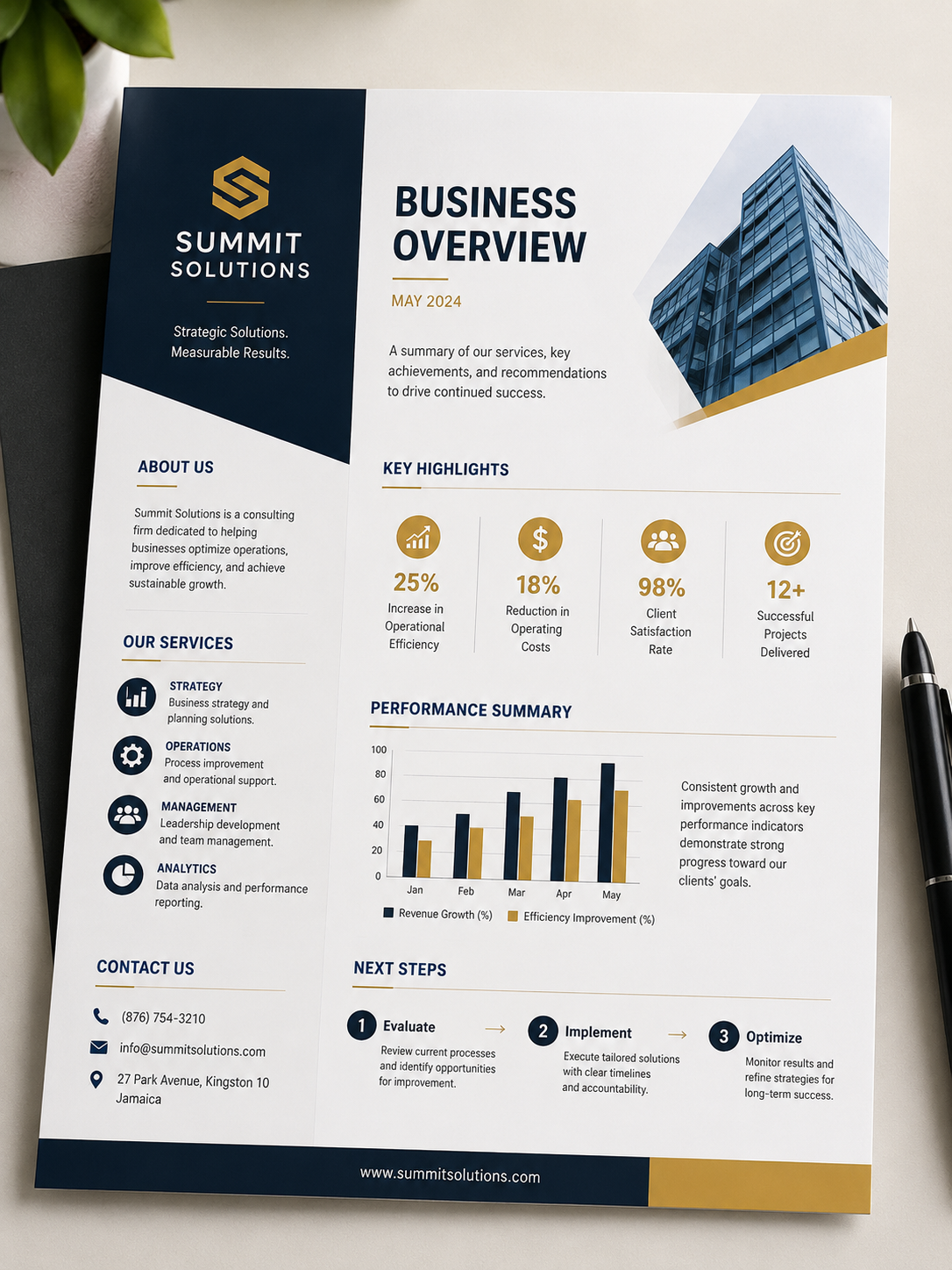 Business overview brochure sample